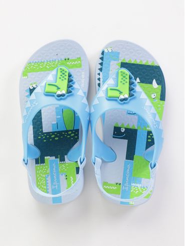 Chinelo Sporty Baby Infantil Para Bebê Menino - CINZA/AZUL