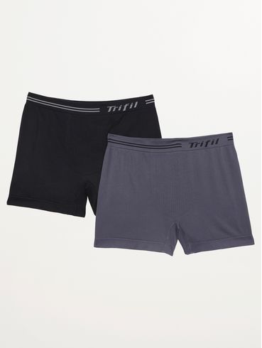 Kit com 02 Cuecas Boxer  Trifil Masculina CHUMBO/PRETO