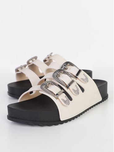 Chinelo Alto Western Zaxy Feminino OFF WHITE/PRETO