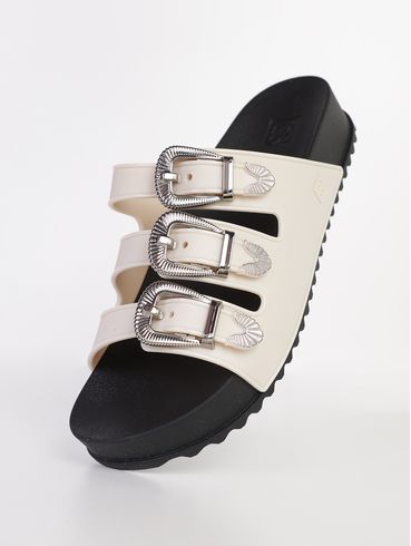 Chinelo Alto Western Zaxy Feminino OFF WHITE/PRETO