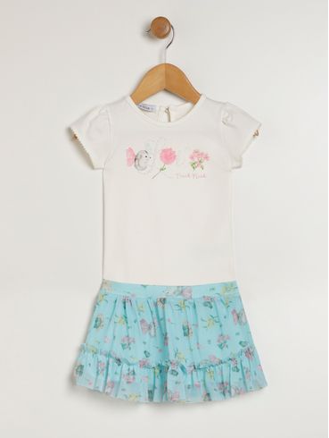 Conjunto Curto Infantil Para Bebê - OFF WHITE