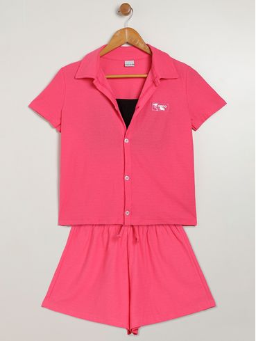 Conjunto Curto Juvenil Para Menina - PINK