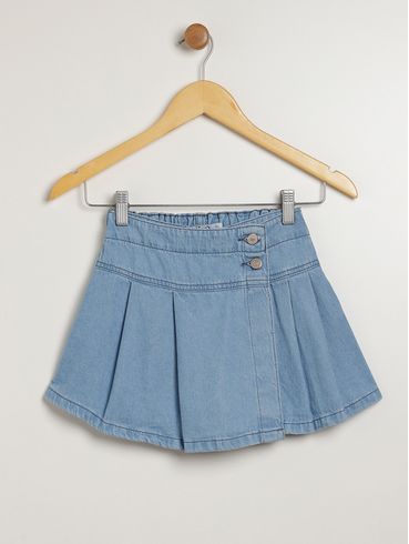 Short Saia JuveniL Para Menina - AZUL