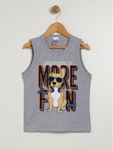 Camiseta Regata Infantil Para Menino - MESCLA