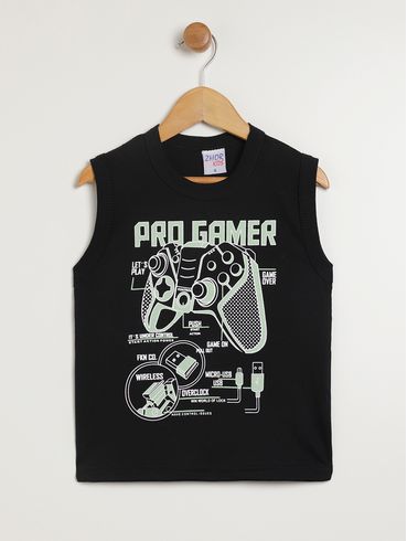 Camiseta Regata Infantil Para Menino - PRETO