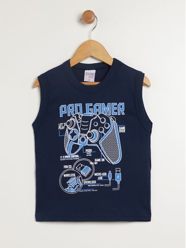 Camiseta Regata Infantil Para Menino - MARINHO