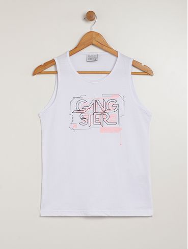 Camiseta Regata Juvenil Para Menino - BRANCO