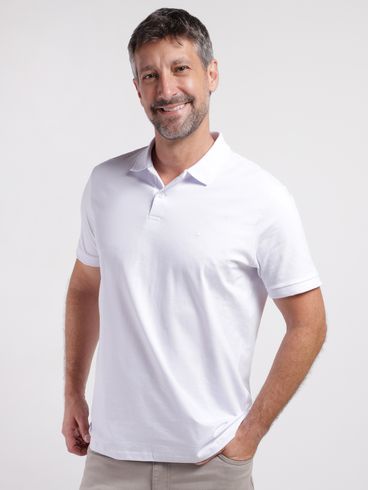 Polo Manga Curta Masculina BRANCO