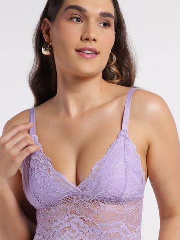 Conjunto Lingerie De Renda Feminino LILAS