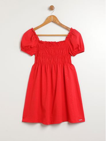 Vestido Juvenil Para Menina - VERMELHO