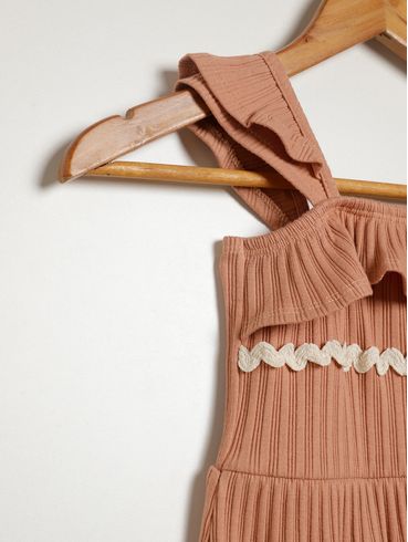 Vestido Juvenil Para Menina - BEGE