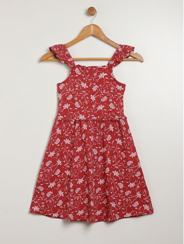 Vestido Juvenil Para Menina - VERMELHO