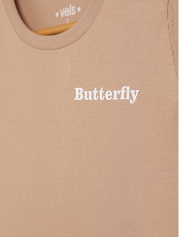 Blusa Manga Curta Juvenil Para Menina - BEGE