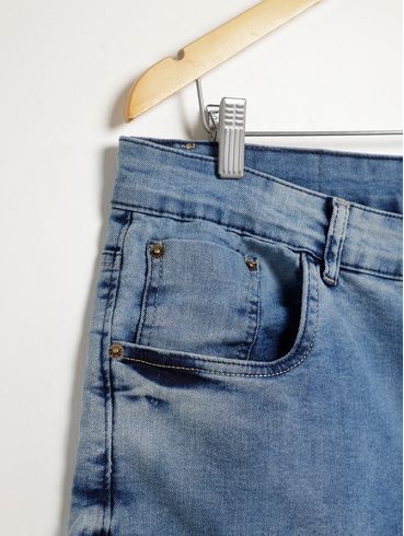 Bermuda Jeans Plus Size Masculina AZUL