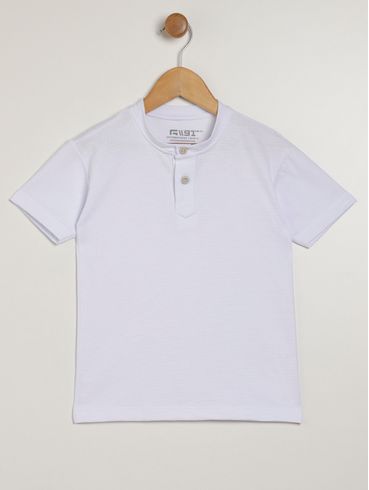 Camiseta Manga Curta Infantil Para Menino - BRANCO