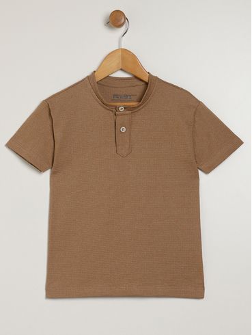 Camiseta Manga Curta Infantil Para Menino - MARROM