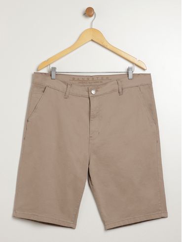 Bermuda Sarja Gangster Plus Size Masculina CAQUI