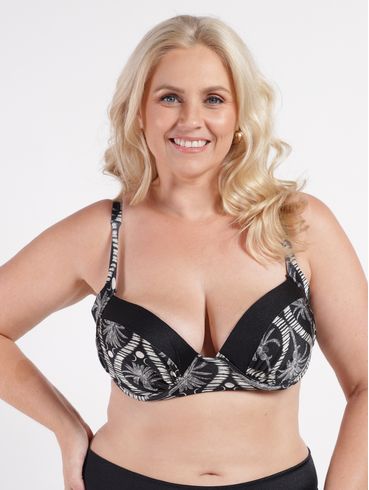 Biquíni Top Com Bojo Plus Size Feminino PRETO