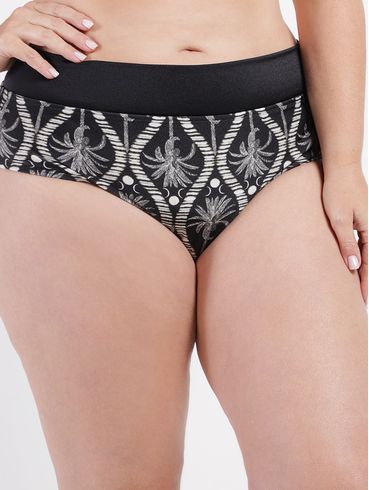 Biquíni de Calcinha Alta Plus Size Feminina PRETO