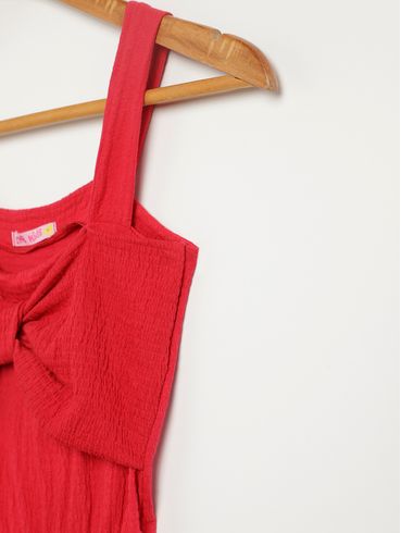 Macacão Juvenil Para Menina - VERMELHO