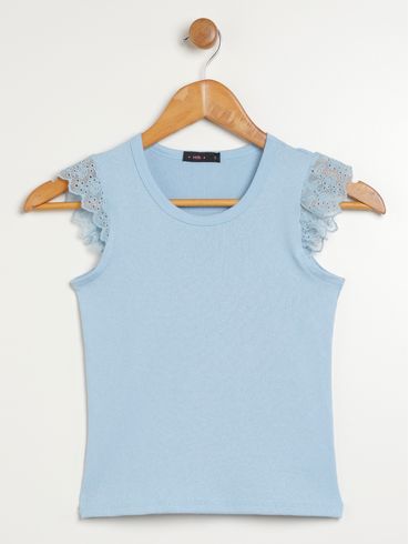 Blusa Regata Vels Juvenil Para Menina - AZUL CLARO