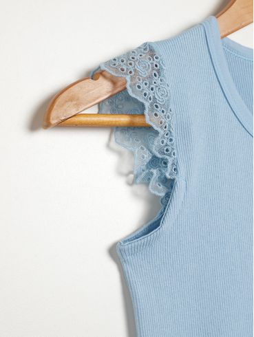 Blusa Regata Vels Juvenil Para Menina - AZUL CLARO