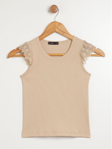 Blusa Regata Vels Juvenil Para Menina - BEGE