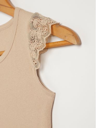 Blusa Regata Vels Juvenil Para Menina - BEGE