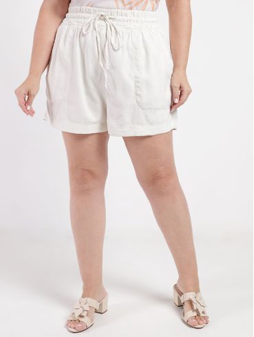 Short Plus Size Feminino NATURAL