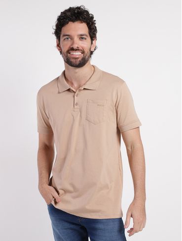 Polo Manga Curta Masculina MARROM