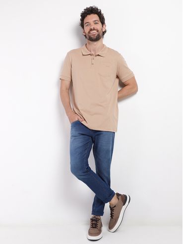 Polo Manga Curta Masculina MARROM