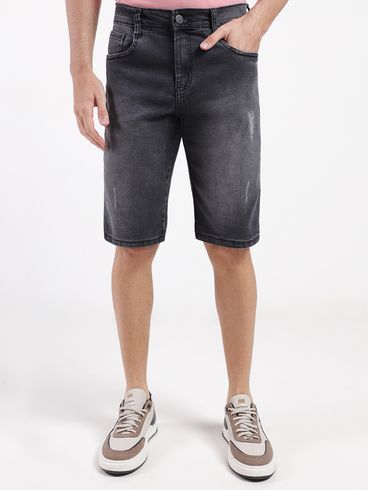 Bermuda Jeans Masculina PRETO