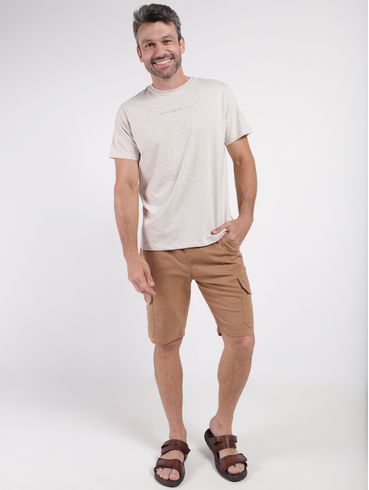 Bermuda Sarja Cargo Gangster Masculina CARAMELO