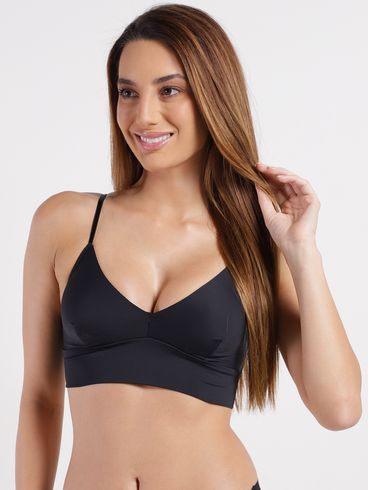 Sutiã Top Com Bojo Removível Feminino PRETO