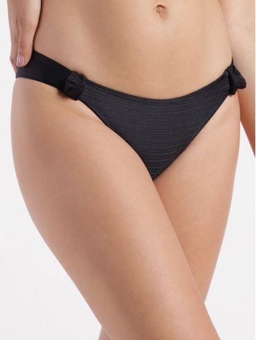 Calcinha de Biquíni Tanga Acetinado Feminina PRETO