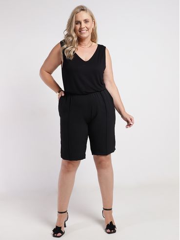 Bermuda Crepe Duna Plus Size Feminina PRETO