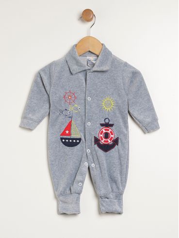 Macacão Plush Infantil Para Bebê - MESCLA