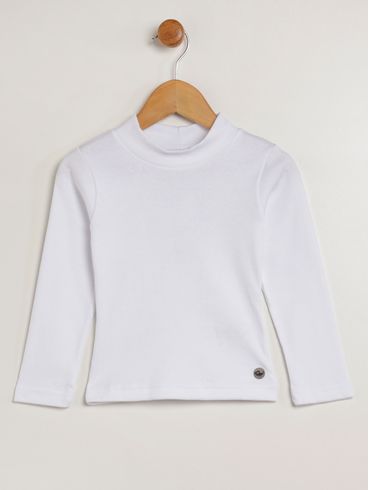 Blusa Manga Longa Infantil Para Menina - BRANCO