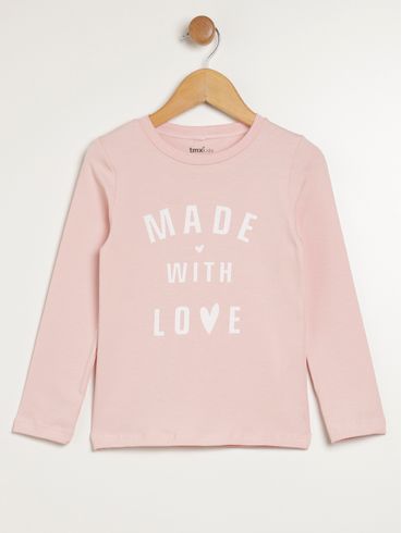 Blusa Manga Longa Infantil Para Menina - ROSA