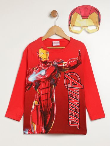 Camiseta Homem de Ferro Infantil Para Menino - VERMELHO