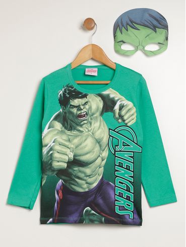 Camiseta Hulk Infantil Para Menino - VERDE