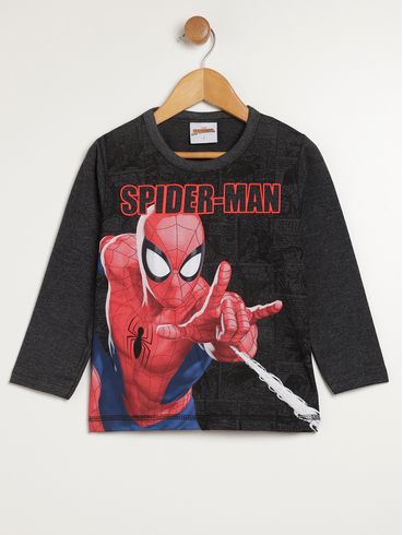 Camiseta Manga Longa Infantil Para Menino - PRETO