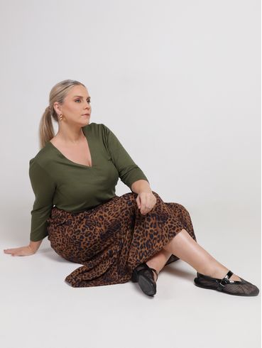 Blusa Manga Longa Autentique Plus Size Feminina VERDE