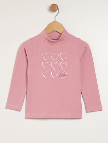 Blusa Manga Longa Infantil Para Menina - ROSA