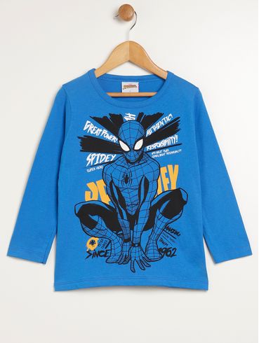 Camiseta Homem Aranha Infantil Para Menino - AZUL