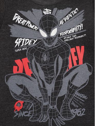 Camiseta Homem Aranha Infantil Para Menino - PRETO