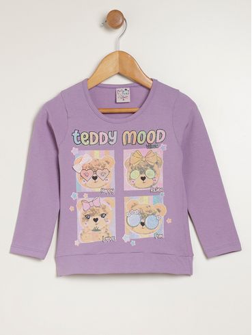 Blusa Manga Longa Infantil Para Menina - LILAS