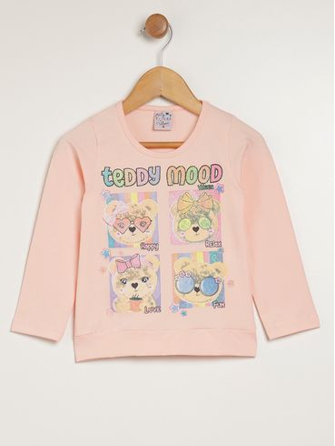 Blusa Manga Longa Infantil Para Menina - ROSA