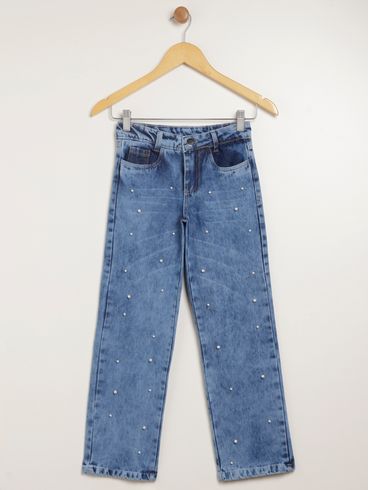 Calça Jeans Reta Juvenil Para Menina - AZUL