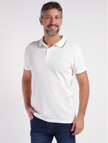 Polo Manga Curta Dixie Masculina OFF WHITE